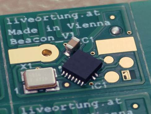 In Wien entwickelte LiveOrtung-Beacon-Platine